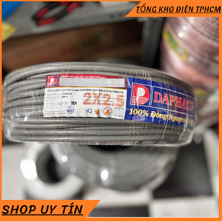 [DAPHACO] Dây Điện Đôi 2x1.5/2x1.0/2x2.5 - Cuộn 100 Mét Dây Pha Tròn Xám 2 Lớp Vỏ Bọc PVC