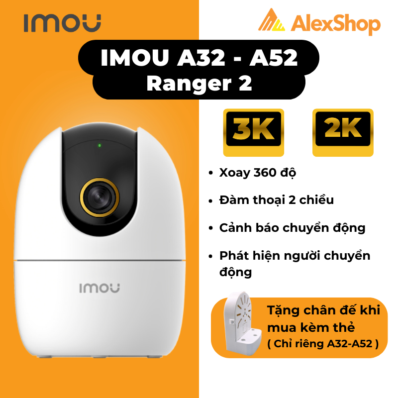 [2025] Camera WiFi Imou A32 - A52- Ranger Mini Xoay 360, Đàm Thoại 2 Chiều, Điều Khiển App