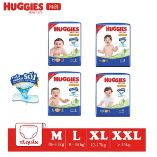 Tã quần Huggies Skin Care Mega Bịch Jumbo M102+4/L100+4/XL84+4/XXL76+4 miếng (Mẫu Mới)