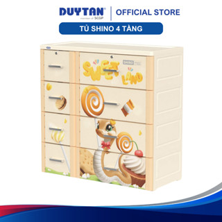 Tủ Shino 4 tầng DUY TÂN nhựa PP/ABS, bao gồm 4 hộc lớn và 4 hộc nhỏ, tủ quần áo đa năng, tiện lợi