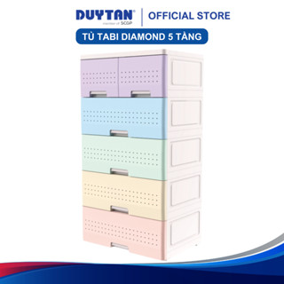 Tủ Tabi Diamond-L 5 tầng DUY TÂN nhựa PP/ABS, bao gồm 4 hộc lớn và 2 hộc nhỏ, tủ quần áo đa năng, tiện lợi