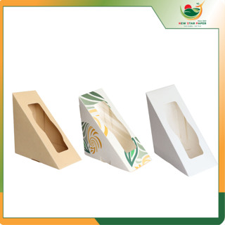 Hộp giấy đựng sandwich - Gói 50 hộp giấy trơn
