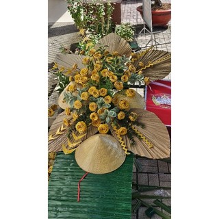 Hoa lá dừa khô có màu/Hoa khô, bền/hoa trang trí