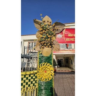 Hoa lá dừa khô có màu/Hoa khô, bền/hoa trang trí