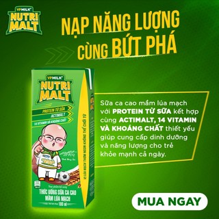 Sữa ca cao mầm lúa mạch đen VPMilk Nutrimalt 180ml (thùng 48 hộp)