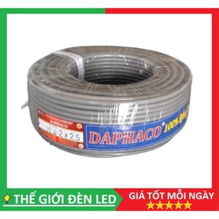  <Cuộn 100M> Dây điện đôi xám 2x1.0  2x1.5 2x2.5 2X4.0 2X6.0 Daphaco 2 lớp vỏ chính hãng 