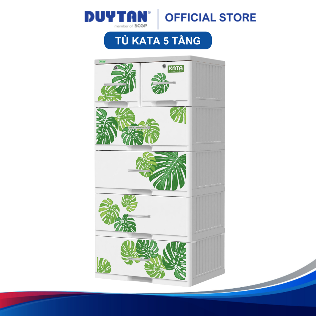 Tủ KATA 5 tầng DUY TÂN nhựa PP/ABS, bao gồm 4 hộc lớn và 2 hộc nhỏ, tủ quần áo đa năng, tiện lợi