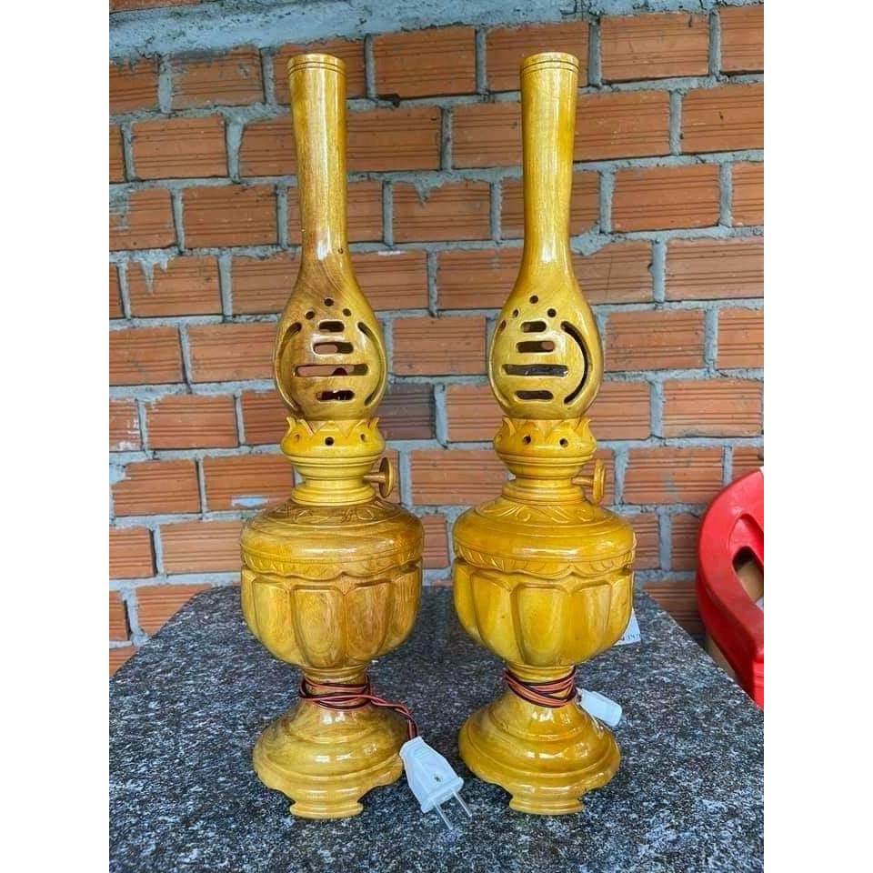 đèn dầu bằng gỗ hương giá xưởng 60cm kích thước: cao 60cm
