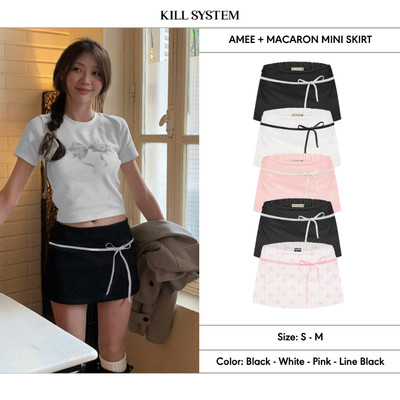 Chân váy cạp thấp AMee dây nơ Kill System