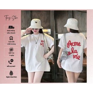  Áo phông nữ chữ lông nổi ADLV hot. Vải cotton 2c mềm mát viền nẹp cổ Chữ lông đáp nổi cả trước và sau TS41 