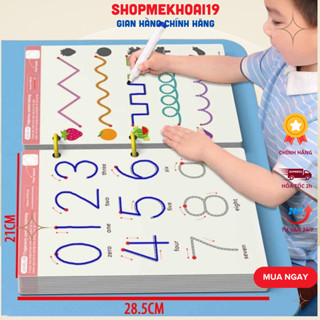 Sách tập viết tập tô vẽ thông minh xóa được 64 trang khổ rộng cho bé rèn luyện phát triển trí tuệ