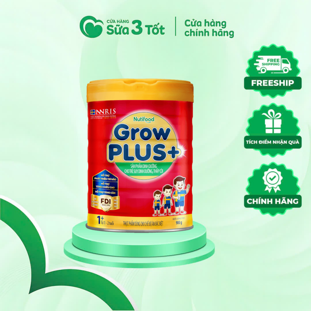 Sữa Bột Nutifood Grow Plus+ Đỏ Dành Cho Trẻ Từ 1 Tuổi (Lon 900G)
