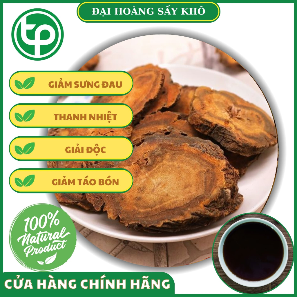 [Túi lớn 1kg] Đại hoàng khô - Tấn Phát - Hàng sạch thơm cao cấp