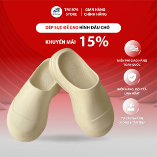 Dép Giày Sục Đế Cao Hình Đầu Chó Siêu Nhẹ Nguyên Khối Đế Mới Nhất Hot Trend 2024 - 08( sục đầu  chó)