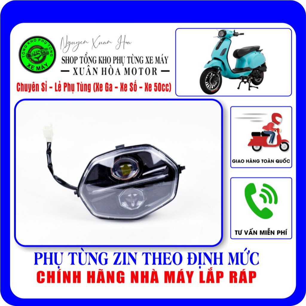 Đèn pha/ Pha đèn LED Vespa Canely G1/ Vespa Canely 50cc/ Vespa DVMotor (Hàng nhập khẩu, chính hãng n