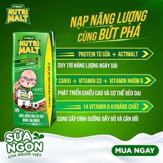 Sữa ca cao mầm lúa mạch đen VPMilk Nutrimalt 180ml (thùng 48 hộp)