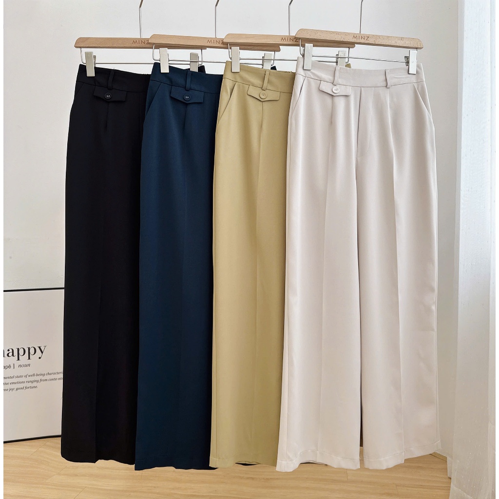 Quần Ống Suông MINZ STORE Mã 6028, Thiết Kế Nắp Túi Phong Cách Công Sở