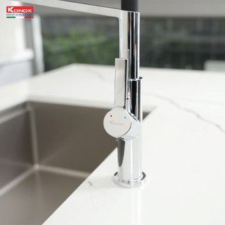 Vòi rửa bát thân mềm Konox Tema hợp kim đồng mạ PVD 3 màu - Bảo hành 5 năm