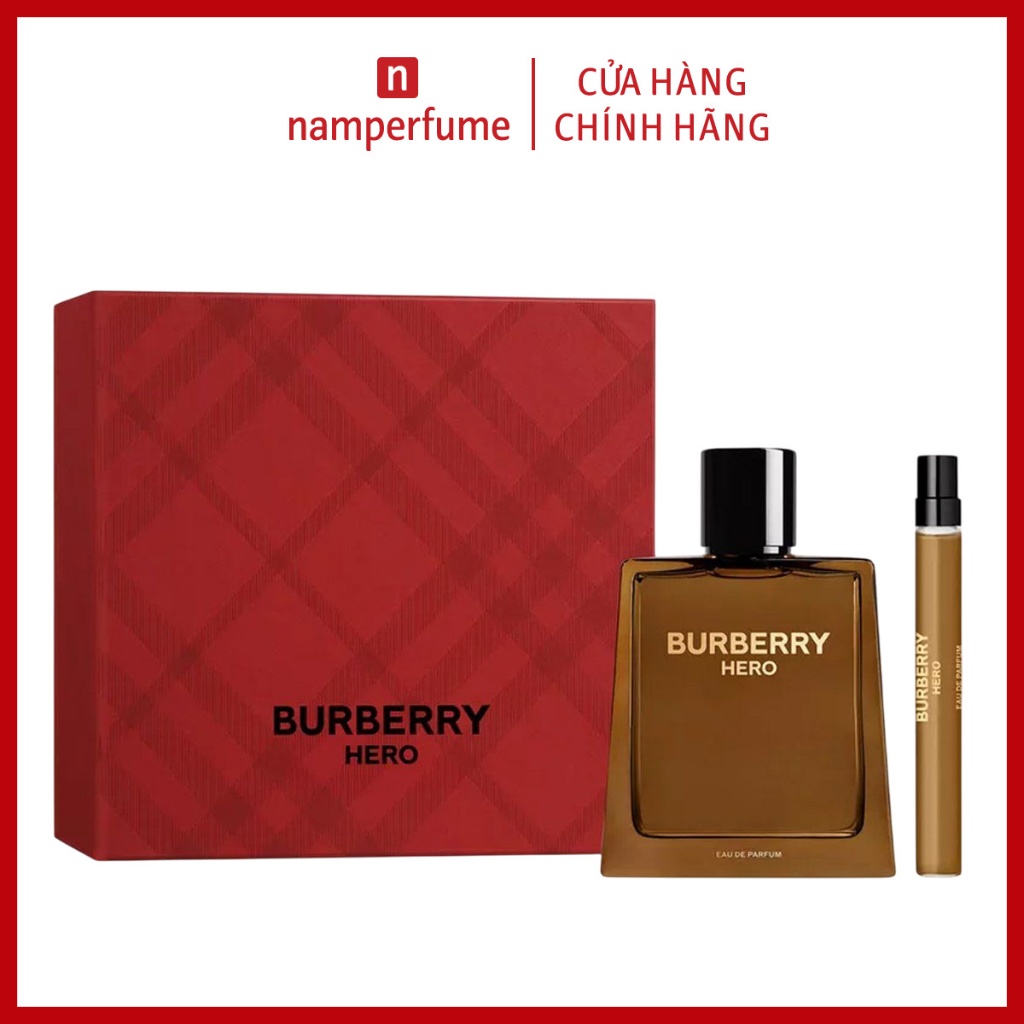 Gift Set nước hoa nam Burberry Hero 2pcs ( EDP 100ml + EDP 10ml )
