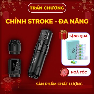 Máy xăm pen Fold Pro, Máy xăm không dây tattoo Fold Pro chỉnh stroke từ 2.4 đến 4.2. 2 pin