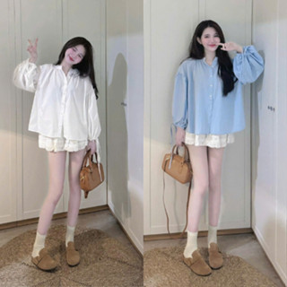 Áo Sơ Mi Babydoll Dài Tay Form Rộng Giấu Quần Tay Ly Bồng Dễ Phối Đồ Đi Chơi, Đi Làm, Đi Tiệc Thời Trang Phong Cách CT01