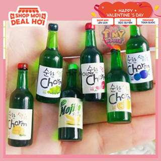 Nam châm trang trí hít dính tủ lạnh hình chai Soju mô hình (1 cái) T6A7