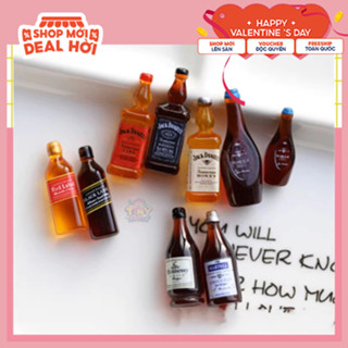 Nam châm trang trí hít dính tủ lạnh hình chai rượu vang dễ thương mini (1 cái) T1A6