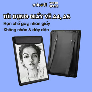 Túi Micofi Đựng Giấy Bảng Vẽ Tài Liệu A4 A5, Túi Dụng Cụ Cọ Bảng Vẽ Hai Quai, Cặp Hoạ Cụ Đựng Tranh Mĩ Thuật Kê Giấy