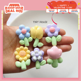 Nam châm trang trí hít dính tủ lạnh hình các loại hoa tulip, hoa hướng dương (1 cái) T5A5