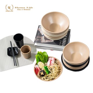 Tô loe đen | Bát Melamine đen nhám hàng nhập khẩu | Tô loe chuyên dụng cho nhà hàng cao cấp Melamine A5 | BÁT ĐỰNG CHÈ