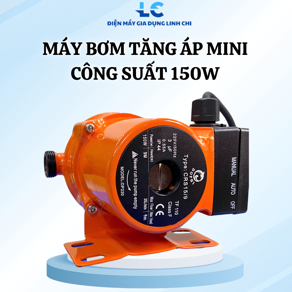  Máy Bơm Tăng Áp Mini Tự Động DOPHI 150W Tăng Áp Lực Nước Cho Máy Giặt Nóng Lạnh Vòi Sen Bồn Rửa Bơm Tăng Áp Mini 
