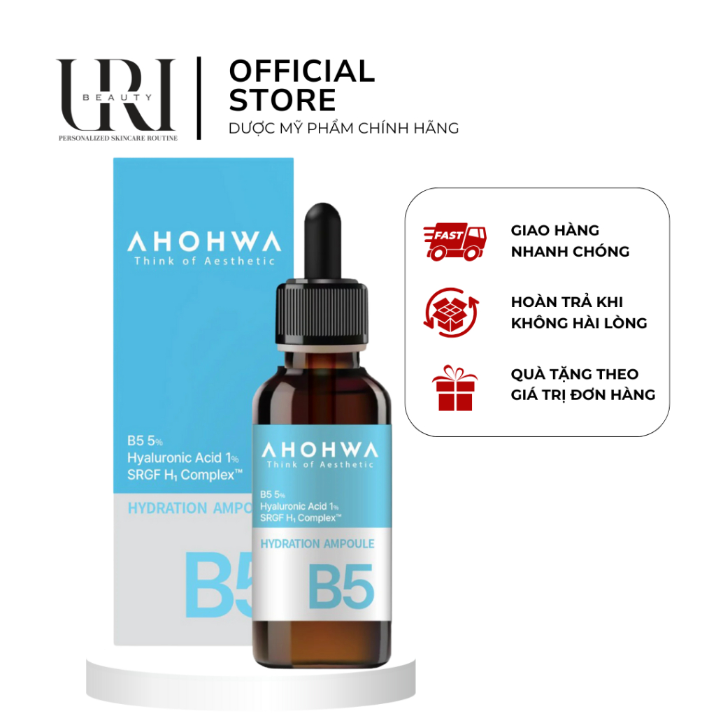 [Chính hãng] AHOHWA Hydration Ampoule B5 – Tinh Chất Cấp Ẩm & Làm Dịu Da Với Vitamin B5, 30ml