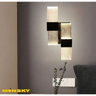 Đèn tường đôi đơn MONSKY DAGOT LED cao cấp dùng LED 3 màu ánh sáng hiện đại trang trí nội thất