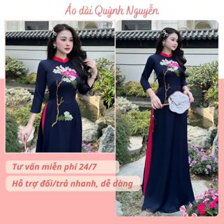  Áo dài nữ áo dài truyền thống lụa tây thi thêu thủ công sang trọng Áo dài Quỳnh Nguyễn MÃ TK177 