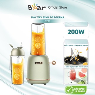 Máy xay sinh tố Deerma GZ31 CAO CẤP, 2 cối xay, công suất 200W, xay hoa quả, xay đá viên an toàn sức khỏe - BH 12 tháng