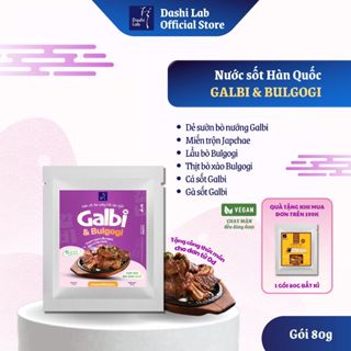 Nước Sốt Galbi & Bulgogi Hàn Quốc DASHI LAB Ướp Thịt Nướng Và Dùng Cho Các Món Hàn Gói 80g