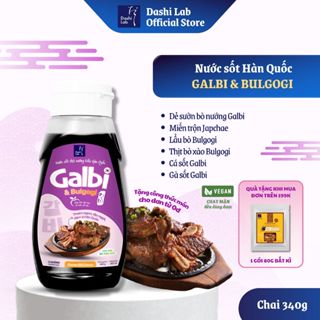 Nước Sốt Galbi & Bulgogi Hàn Quốc DASHI LAB Ướp Thịt Nướng, Món Hàn Chay Mặn Đều Dùng Được Chai 340g