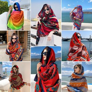  Khăn quàng choàng cổ thổ cẩm phong cách vintage boho nữ đẹp cao cấp đủ màu AAA iLita 