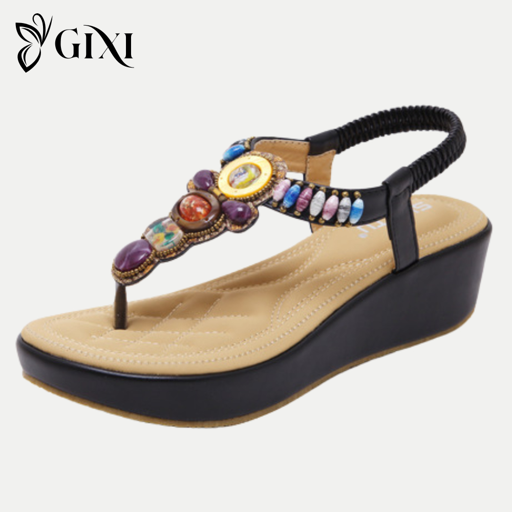 Dép xỏ ngón nữ. Dép kẹp nữ quai hậu 5cm đính đá cao cấp (M90)