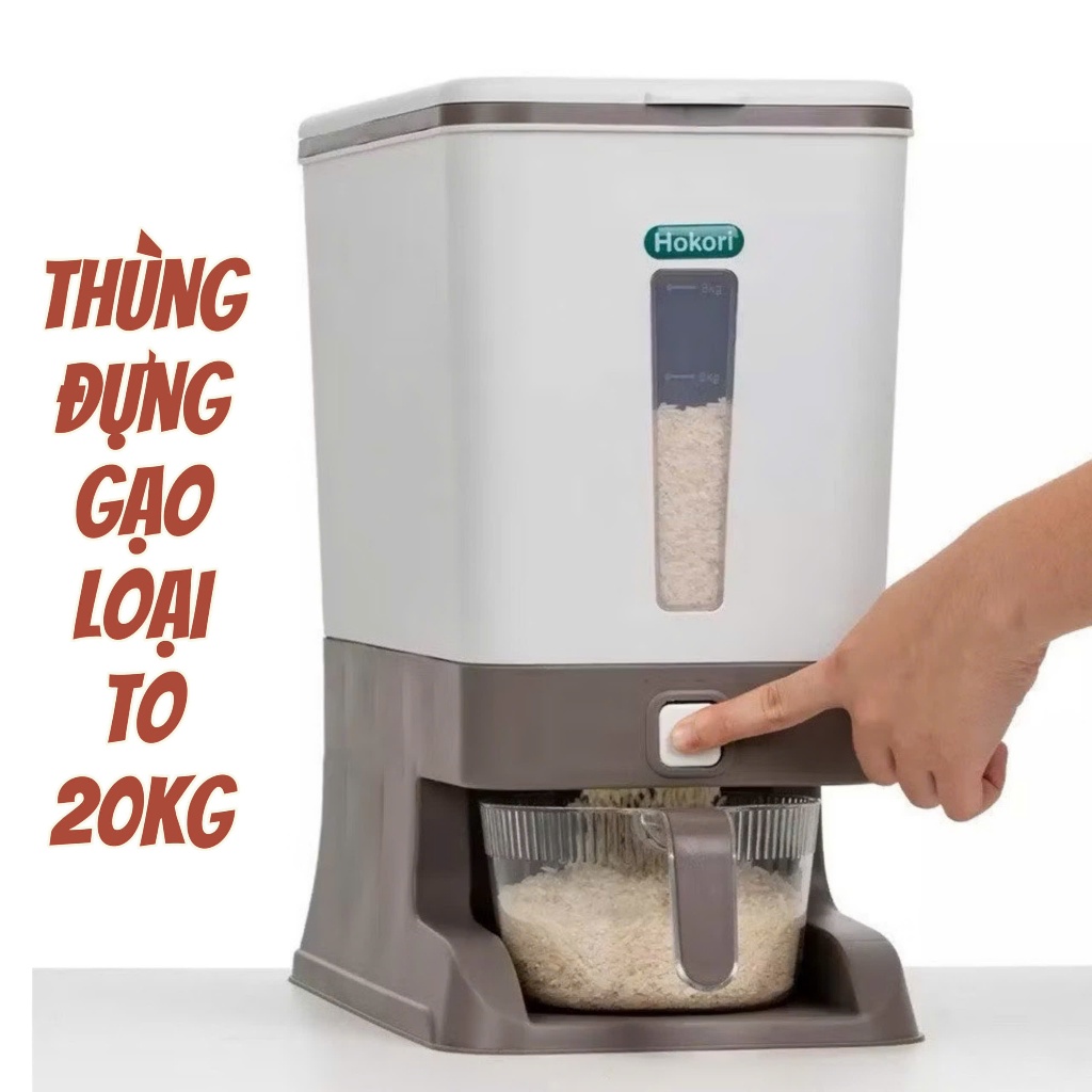 Thùng đựng gạo 20kg HOKORI Việt Nhật 5339 – Thùng gạo chống ẩm mốc, côn trùng