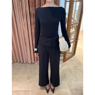 COCO SIN - Quần Đen Xẻ Lai Phối Lưng