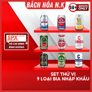 Set Thử 9 Loại Bia Bia Nhập Khẩu - Bia Thái Lan -Bia Campuchia - Dân chơi sành bia