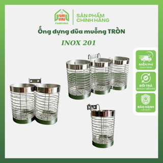 Ống đựng đũa muỗng inox 201 tròn bền đẹp không rỉ sét tiết kiệm không gian - Giá đũa bền đẹp - Nhà Bếp