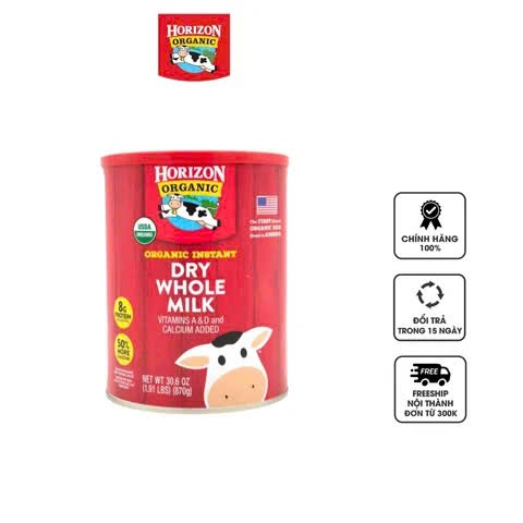 Sữa tươi nguyên kem dạng bột Horizon Organic Dry Whole Milk 870g