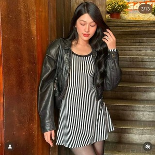 làminapparel - STRIPED OPEN BACK MINI DRESS