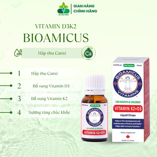 Bioamicus Vitamin D3K2 Mk7.Giúp Bé Hấp Thu Canxi Tối Đa, Xương Răng Chắc Khỏe