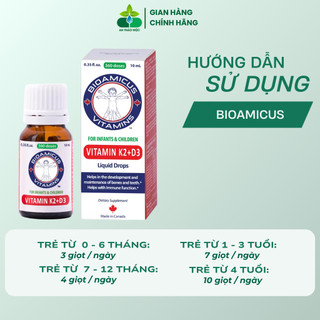 Bioamicus Vitamin D3K2 Mk7.Giúp Bé Hấp Thu Canxi Tối Đa, Xương Răng Chắc Khỏe