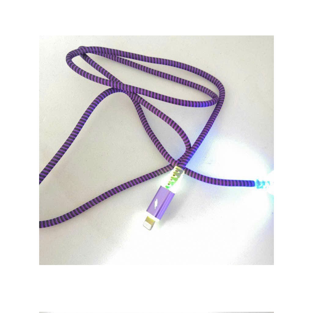 Dây cáp sạc điện thoại USB-Ligniing có LED, dây dù Led RGB cực đẹp, chiều dài dây 1M