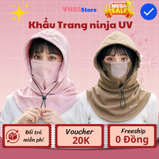 Mũ Nam Nữ Trùm Đầu Kèm Khẩu Trang Giữ Ấm Mùa Đông Phong Cách Trẻ Chung  FREESHIP  Nón Che Nắng Chống Tia UV Có Dây Rút