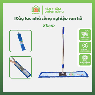 Cây lau nhà công nghiệp 80cm cây lau bẹ san hô sợi microfiber siêu sạch lau trường học bệnh viện toà nhà khu công nghiệp